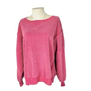 American Eagle Seriously Huggable Fleece Sweatshirt Rose Pink size XXS oversized